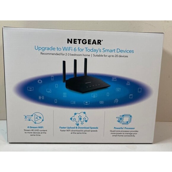 AX1800 NETGEAR WiFi 6 Router Wireless 1.8 Gbps- Everything Included - Picture 2 of 9